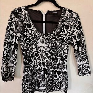 Just Cavalli Black and White Patterned Blouse